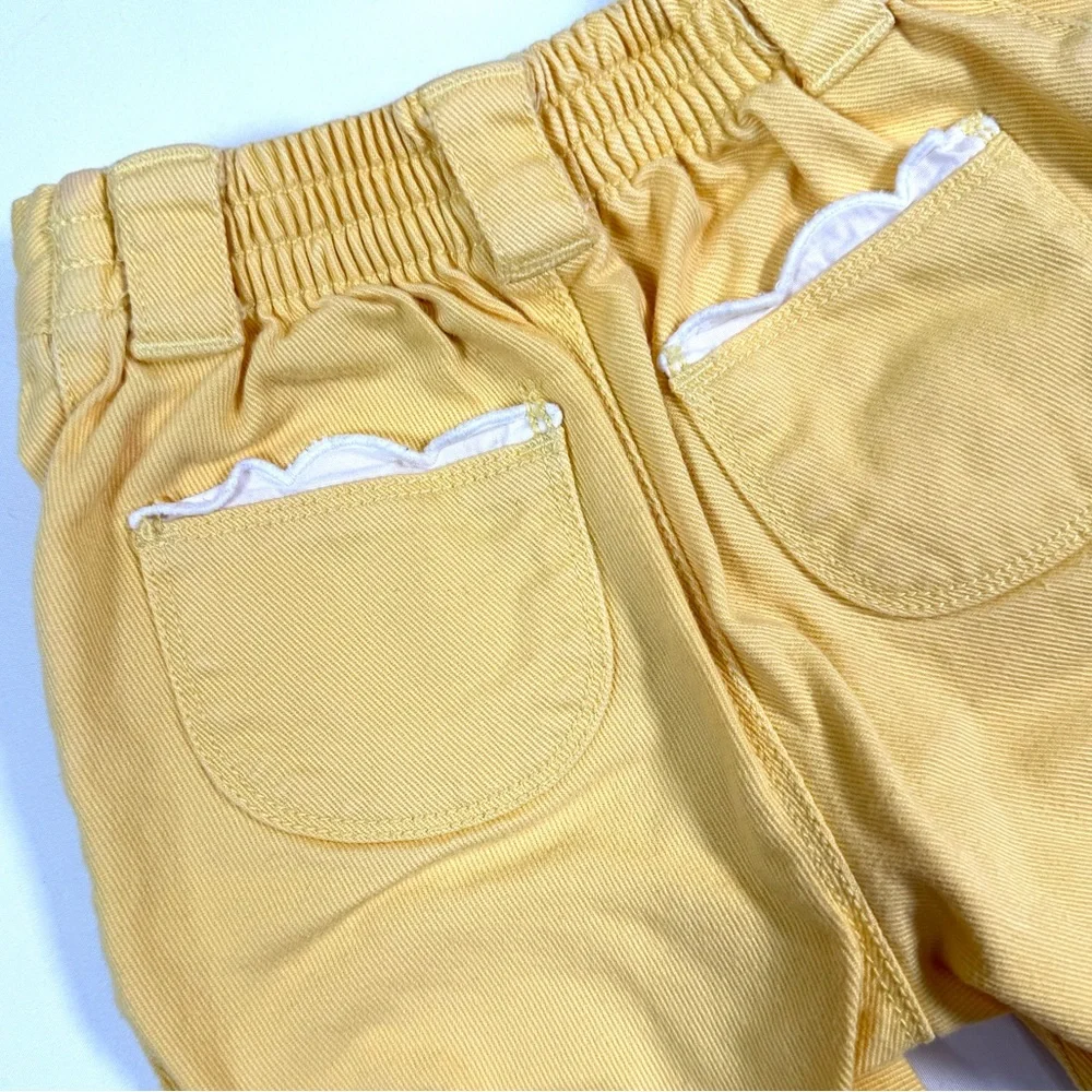 GYMBOREE Girls Bright Idea Daisy Scallop Shorts 18-24M Spring Yellow Cottagecore